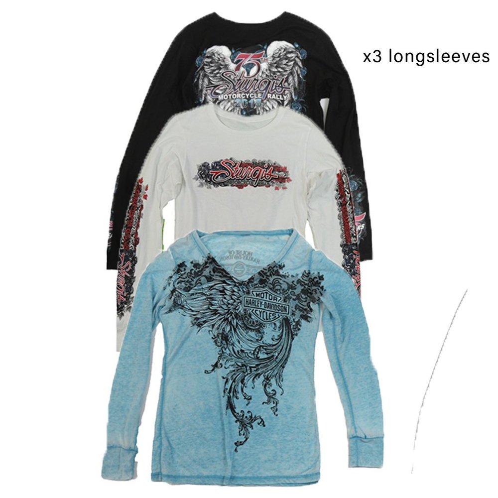Lot x3 Assorted Harley Davidson Women's Longsleeve